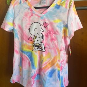 Tooniform Peanuts Womens Scrub Top